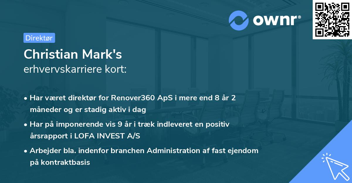 Christian Mark's erhvervskarriere kort