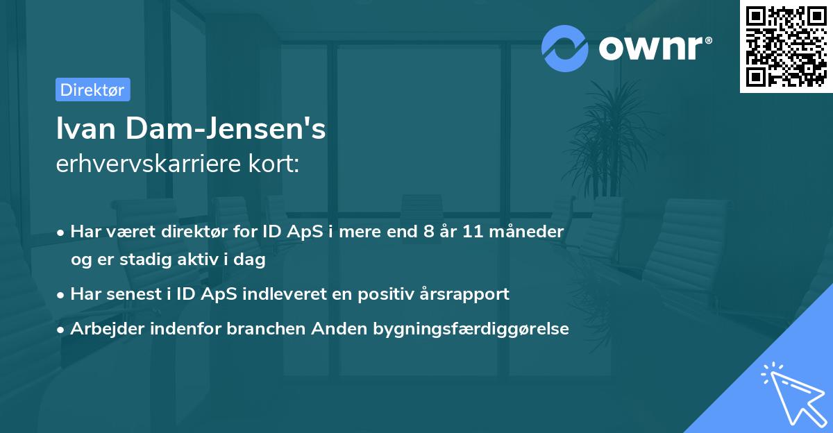 Ivan Dam-Jensen's erhvervskarriere kort
