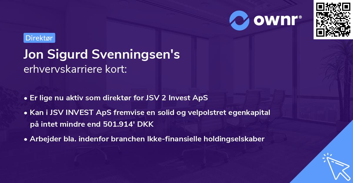 Jon Sigurd Svenningsen's erhvervskarriere kort