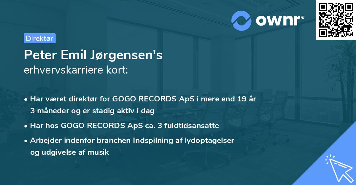 Peter Emil Jørgensen's erhvervskarriere kort