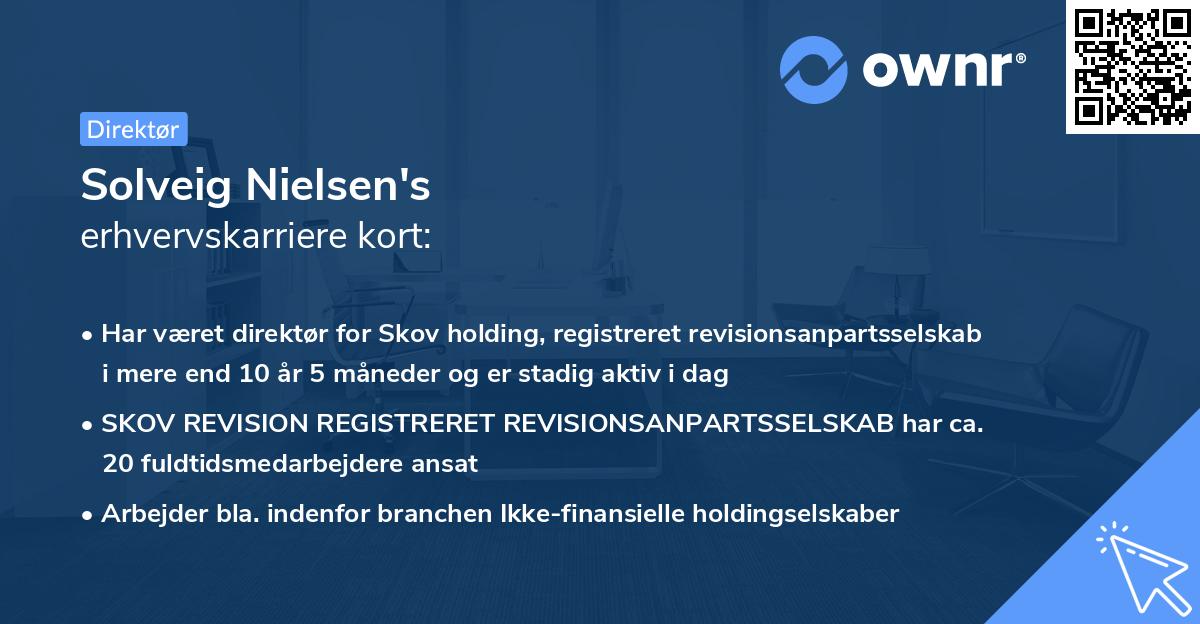 Solveig Nielsen's erhvervskarriere kort