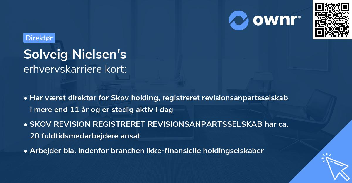 Solveig Nielsen's erhvervskarriere kort