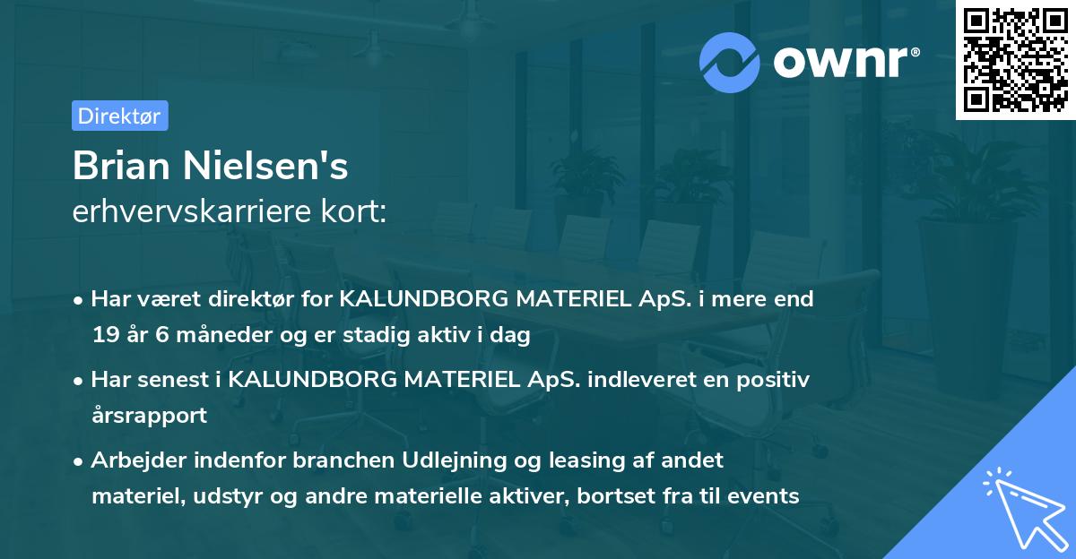 Brian Nielsen's erhvervskarriere kort