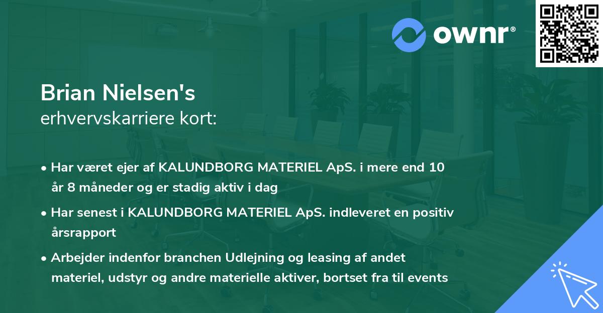 Brian Nielsen's erhvervskarriere kort