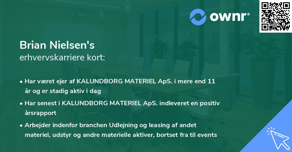 Brian Nielsen's erhvervskarriere kort