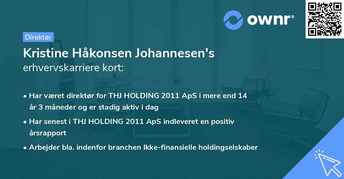 Kristine Håkonsen Johannesen's erhvervskarriere kort