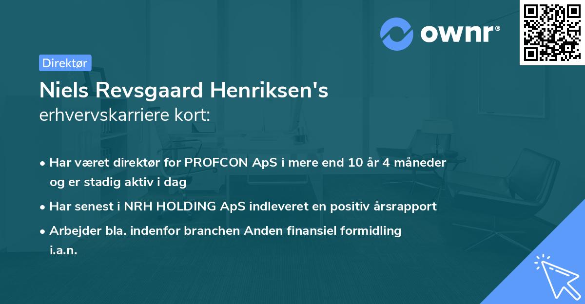 Niels Revsgaard Henriksen's erhvervskarriere kort