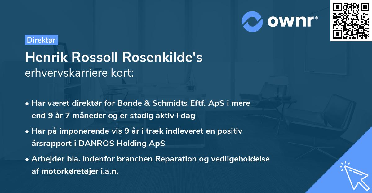 Henrik Rossoll Rosenkilde's erhvervskarriere kort