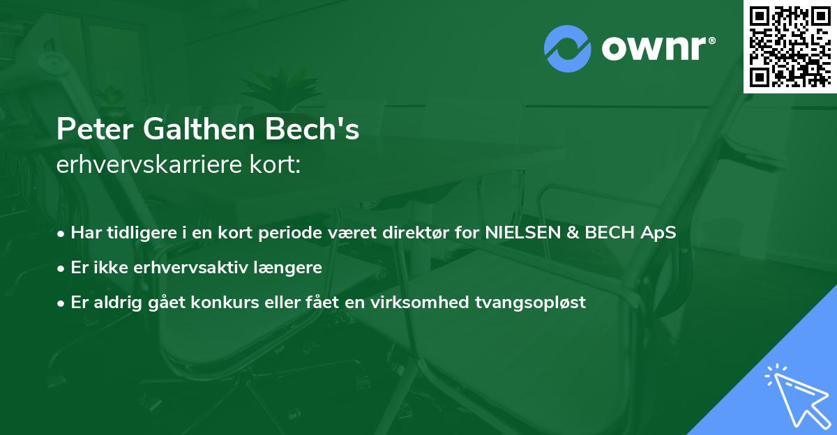 Peter Galthen Bech's erhvervskarriere kort