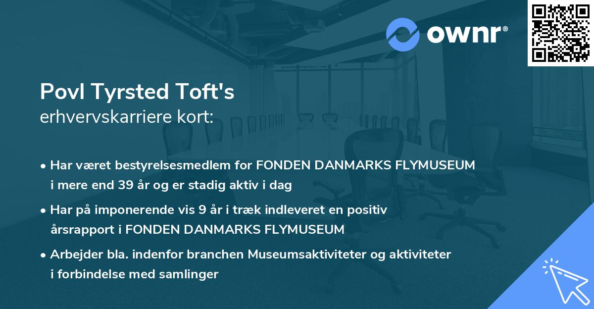 Povl Tyrsted Toft's erhvervskarriere kort