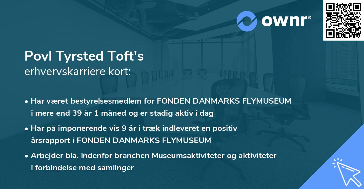 Povl Tyrsted Toft's erhvervskarriere kort