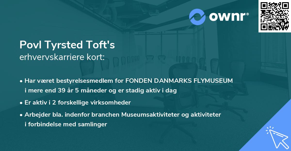 Povl Tyrsted Toft's erhvervskarriere kort