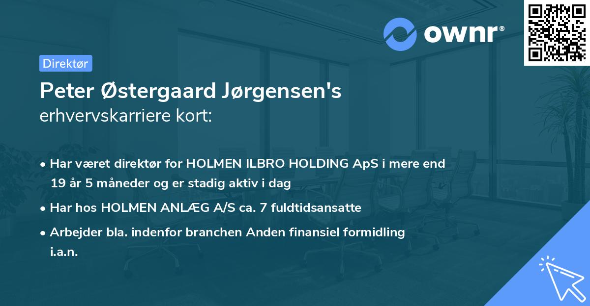 Peter Østergaard Jørgensen's erhvervskarriere kort