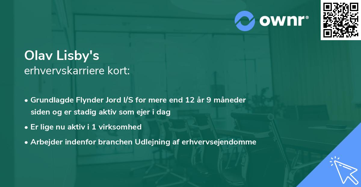 Olav Lisby's erhvervskarriere kort