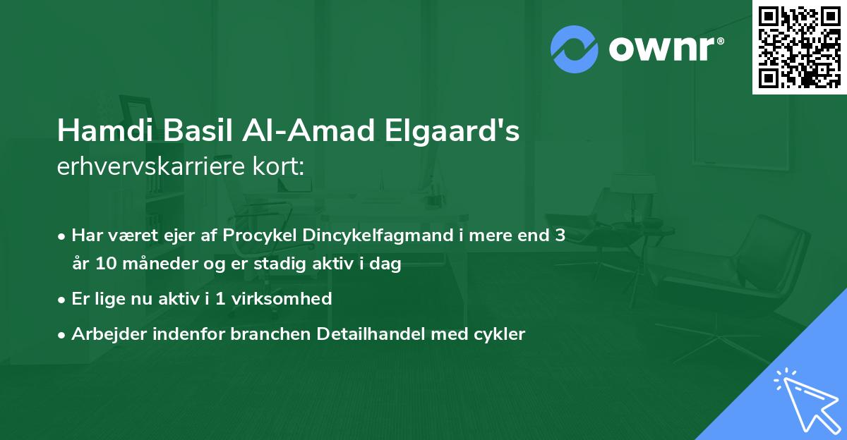 Hamdi Basil Al-Amad Elgaard's erhvervskarriere kort