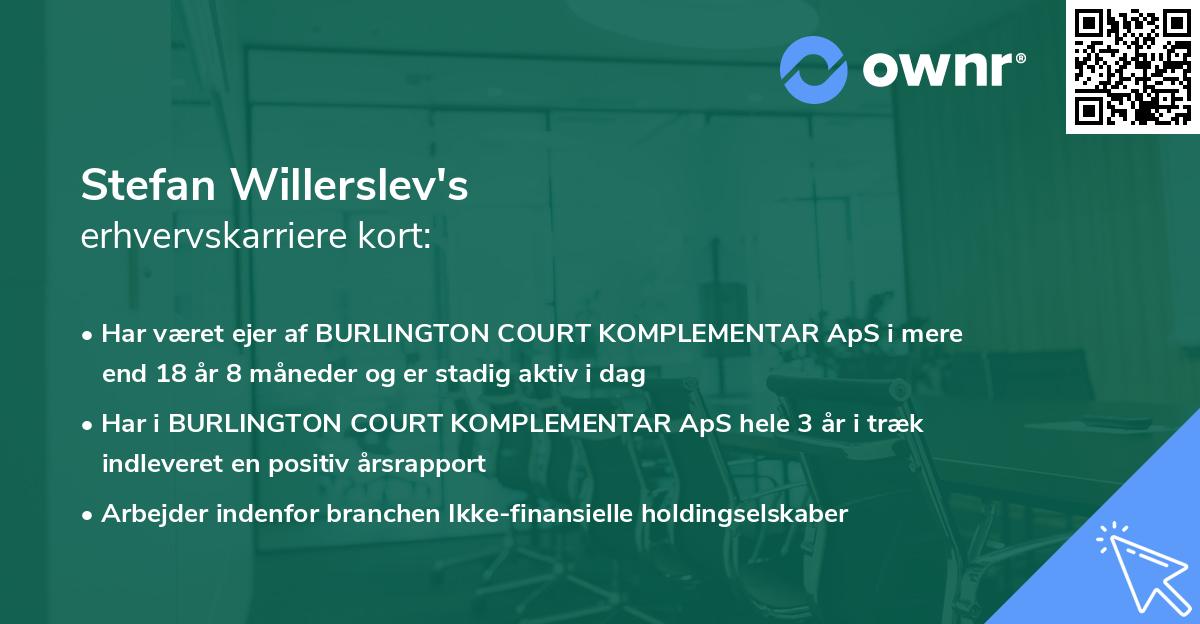 Stefan Willerslev's erhvervskarriere kort