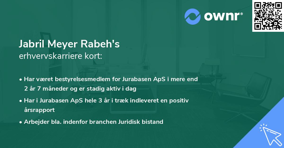 Jabril Meyer Rabeh's erhvervskarriere kort