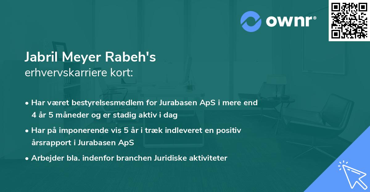 Jabril Meyer Rabeh's erhvervskarriere kort
