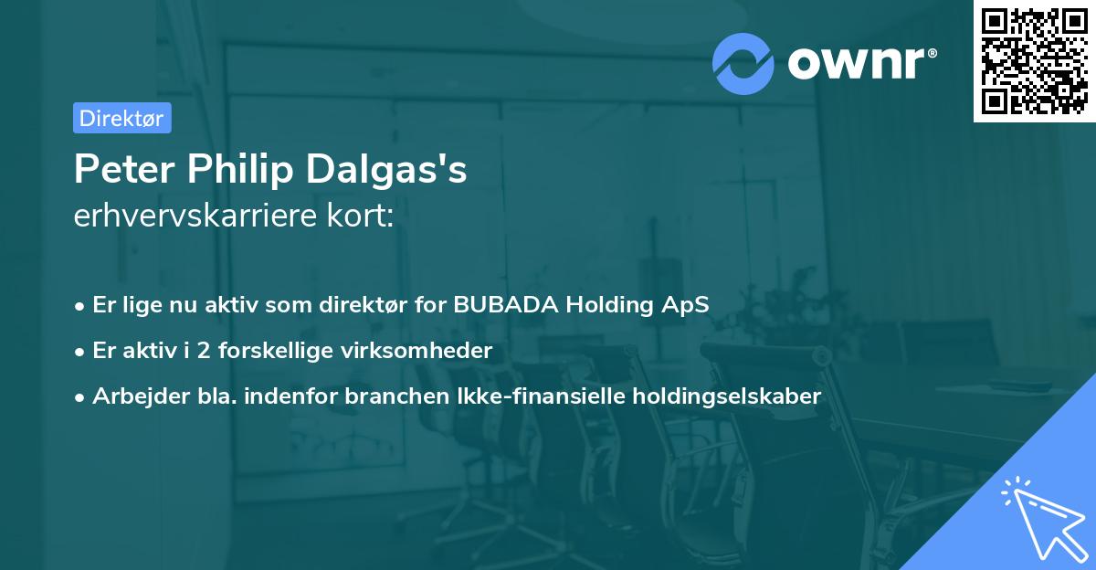 Peter Philip Dalgas's erhvervskarriere kort