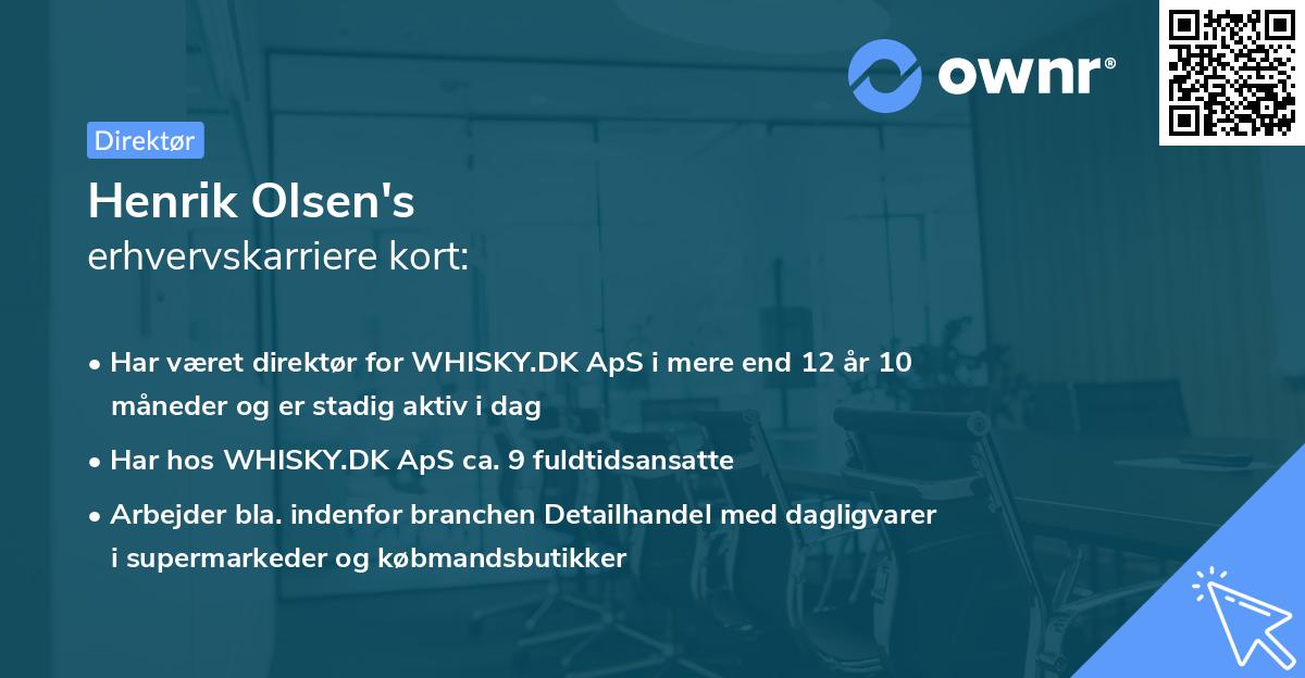 Henrik Olsen's erhvervskarriere kort