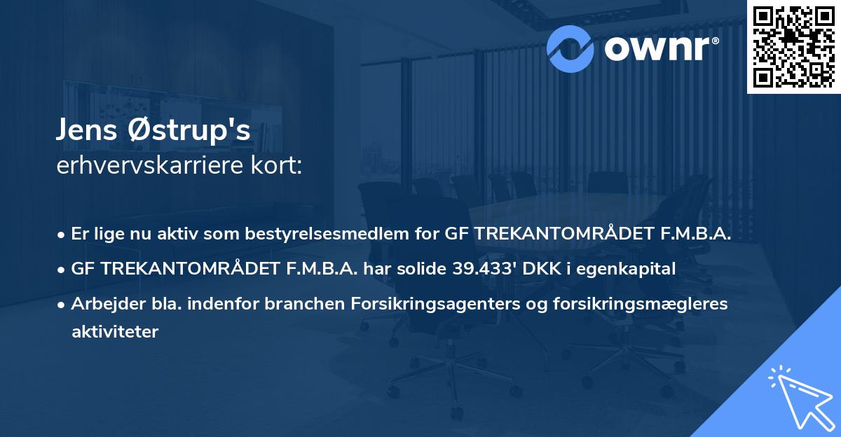 Jens Østrup's erhvervskarriere kort