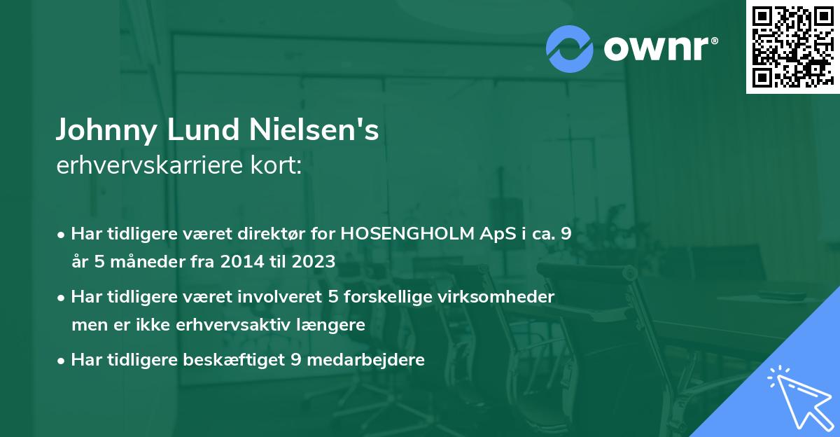 Johnny Lund Nielsen's erhvervskarriere kort