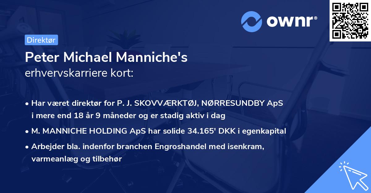 Peter Michael Manniche's erhvervskarriere kort