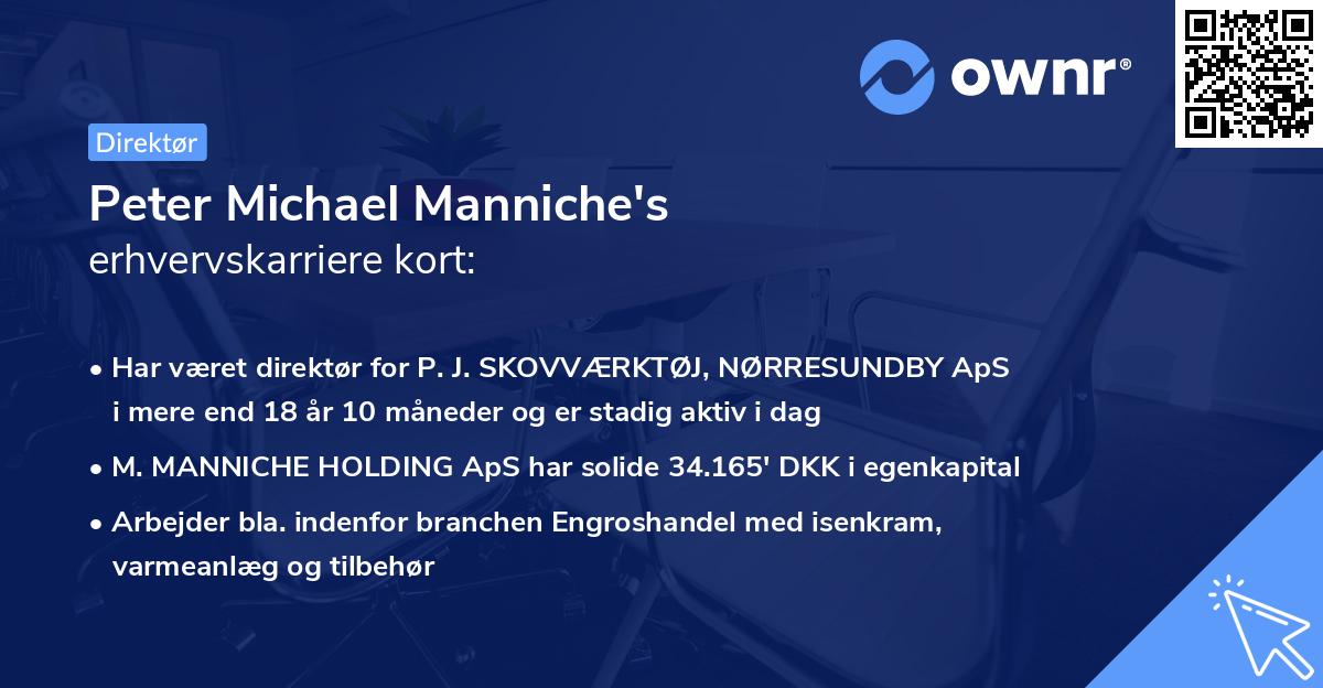 Peter Michael Manniche's erhvervskarriere kort