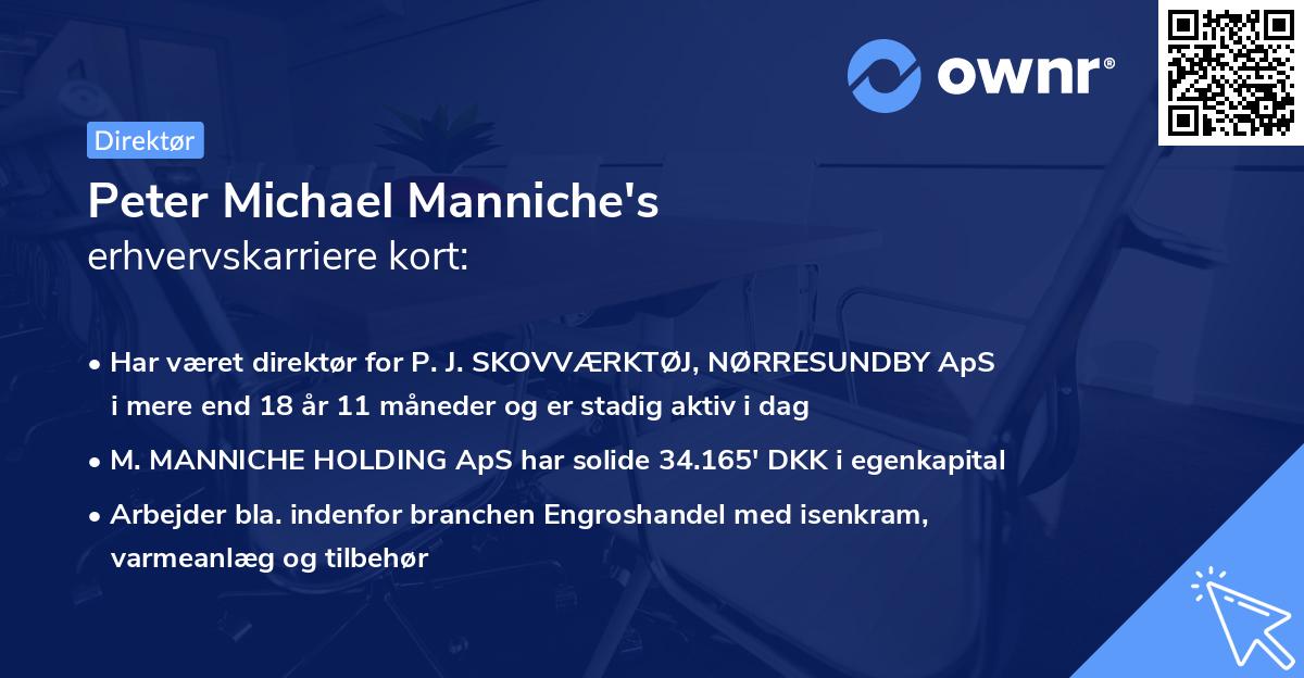 Peter Michael Manniche's erhvervskarriere kort