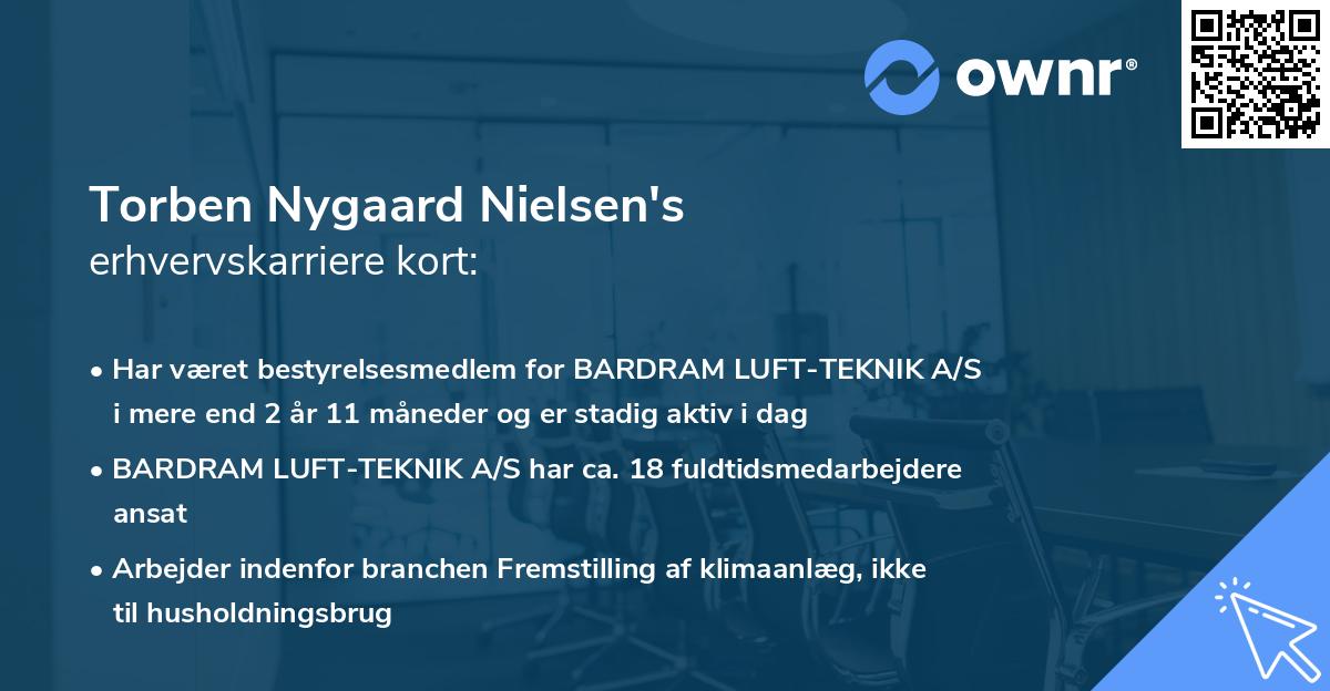 Torben Nygaard Nielsen's erhvervskarriere kort