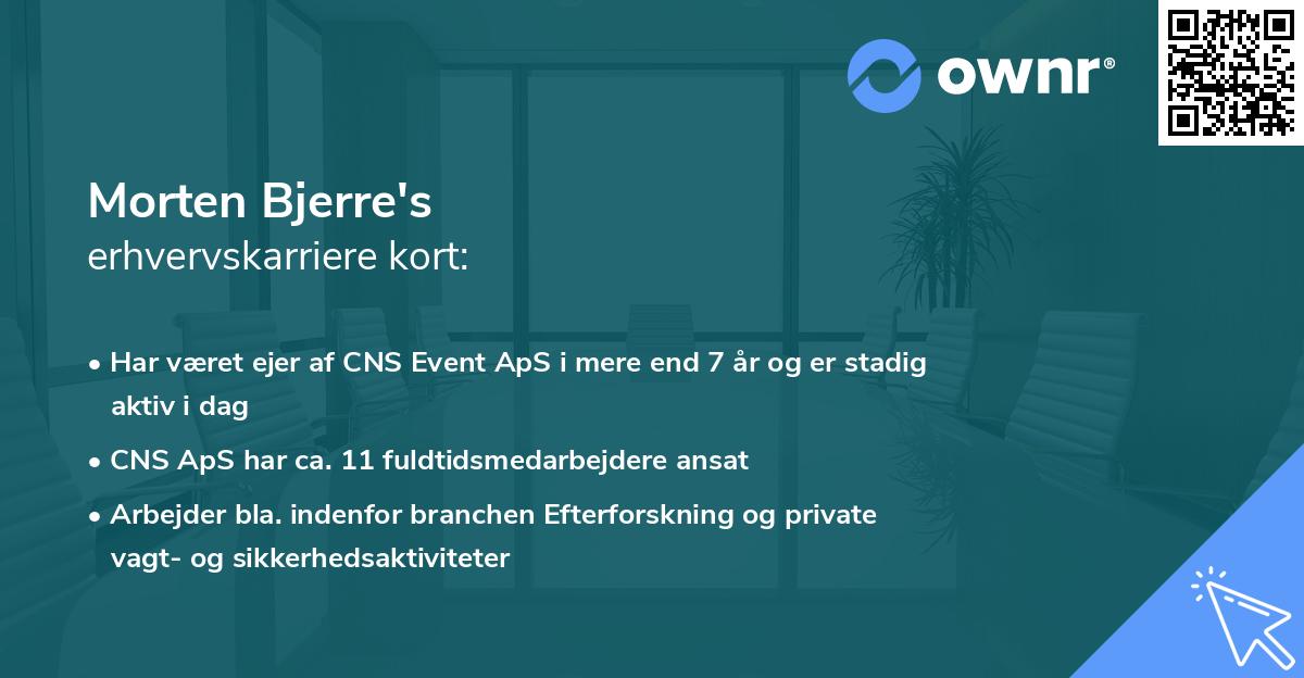 Morten Bjerre's erhvervskarriere kort