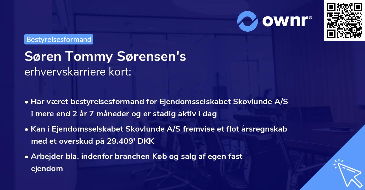 Søren Tommy Sørensen's erhvervskarriere kort