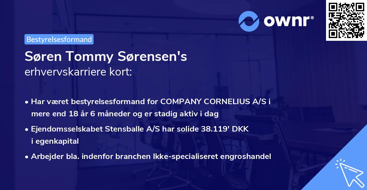 Søren Tommy Sørensen's erhvervskarriere kort
