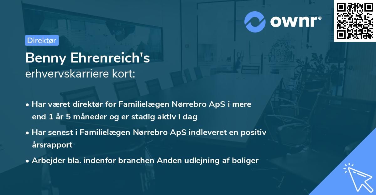 Benny Ehrenreich's erhvervskarriere kort
