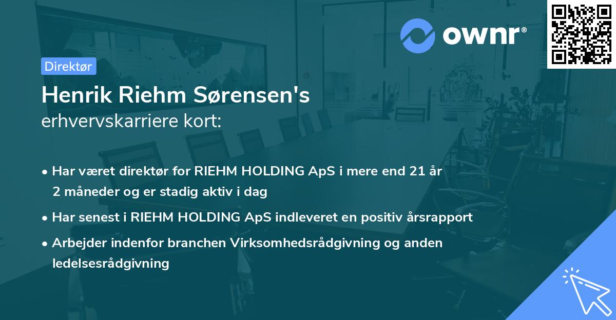 Henrik Riehm Sørensen's erhvervskarriere kort