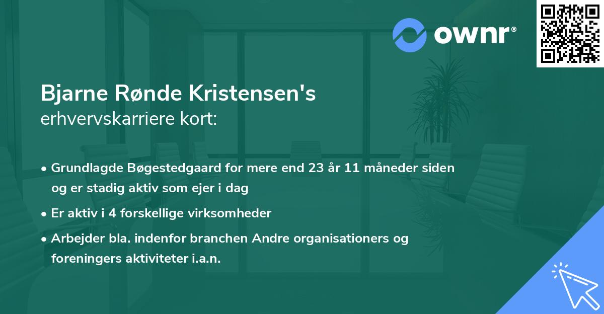Bjarne Rønde Kristensen's erhvervskarriere kort
