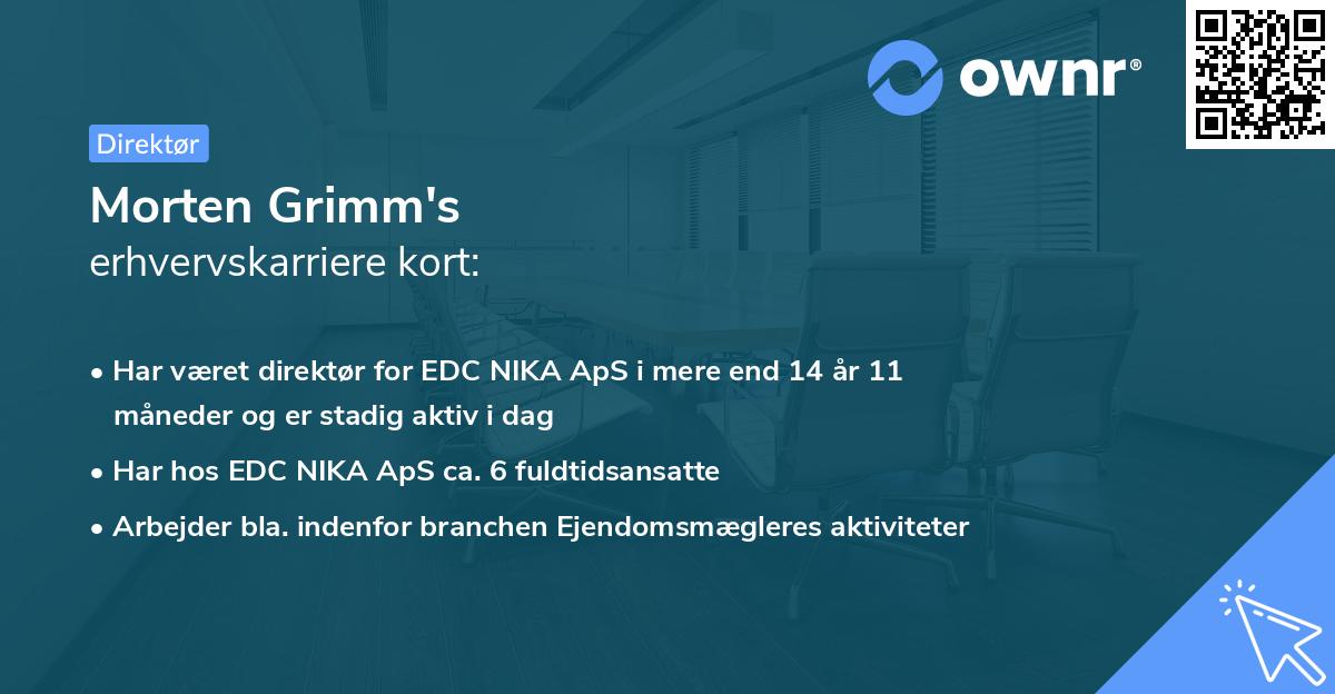 Morten Grimm's erhvervskarriere kort