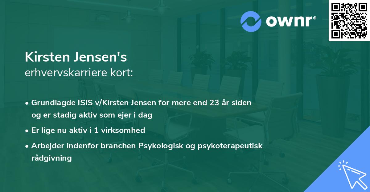 Kirsten Jensen's erhvervskarriere kort