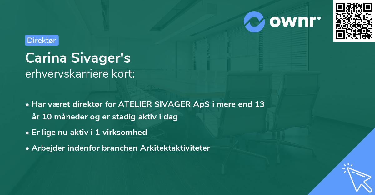 Carina Sivager's erhvervskarriere kort
