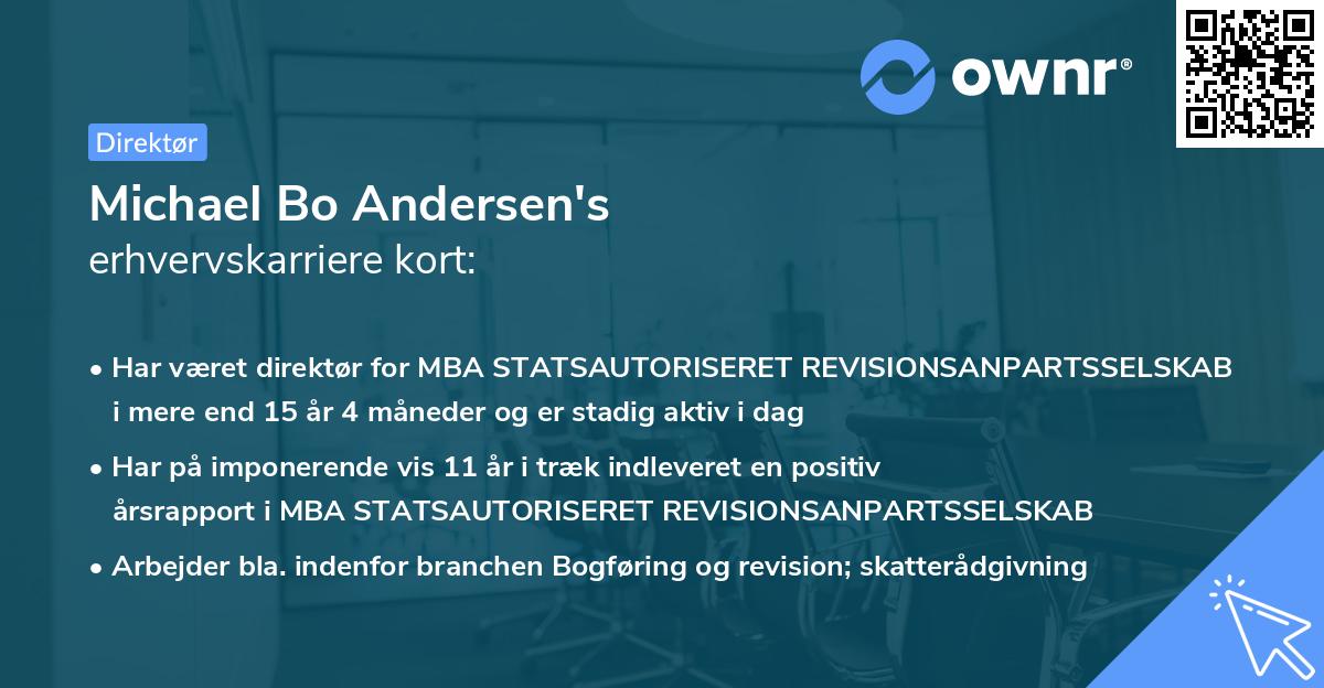 Michael Bo Andersen's erhvervskarriere kort