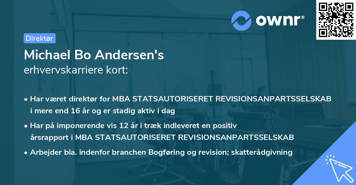Michael Bo Andersen's erhvervskarriere kort