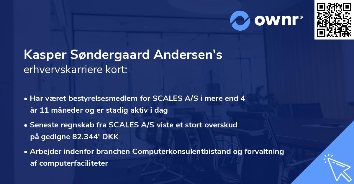 Kasper Søndergaard Andersen's erhvervskarriere kort