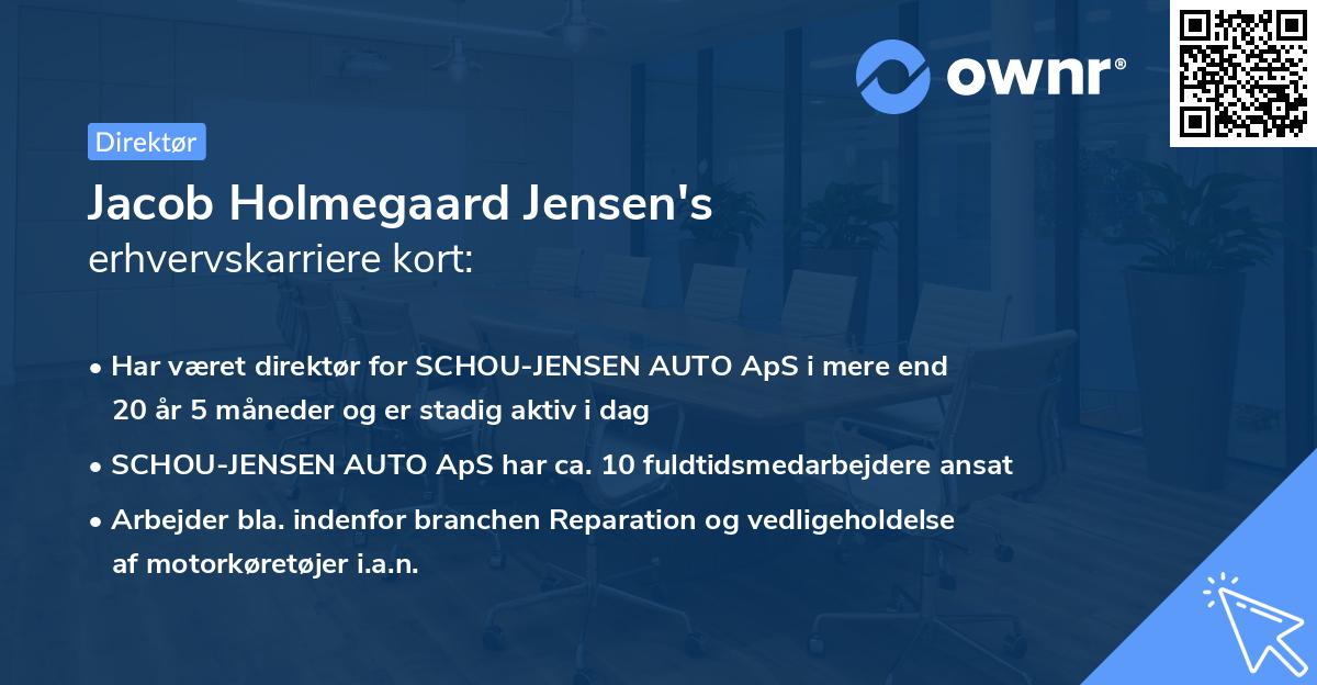 Jacob Holmegaard Jensen's erhvervskarriere kort