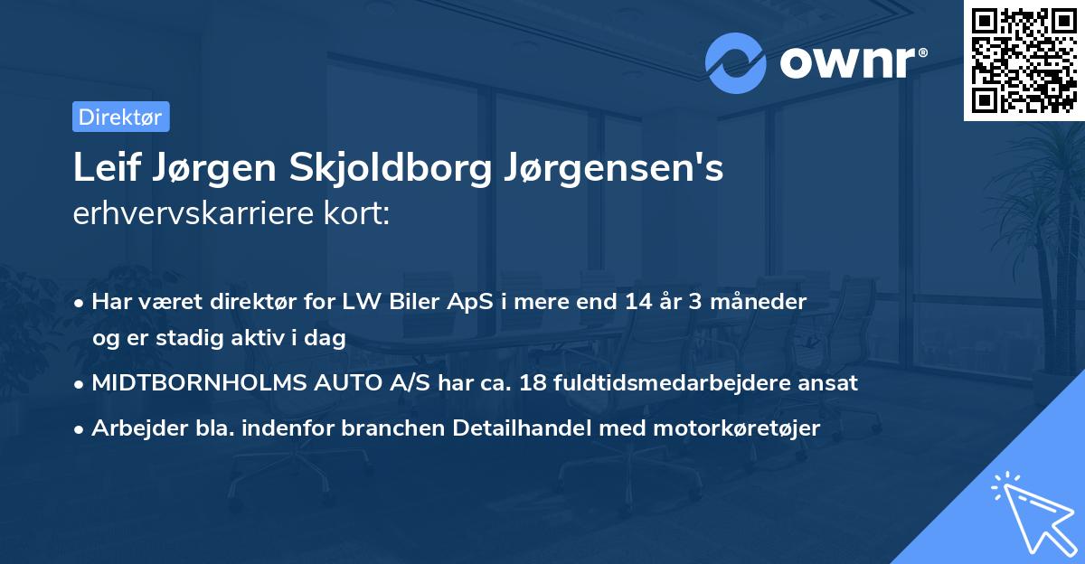 Leif Jørgen Skjoldborg Jørgensen's erhvervskarriere kort