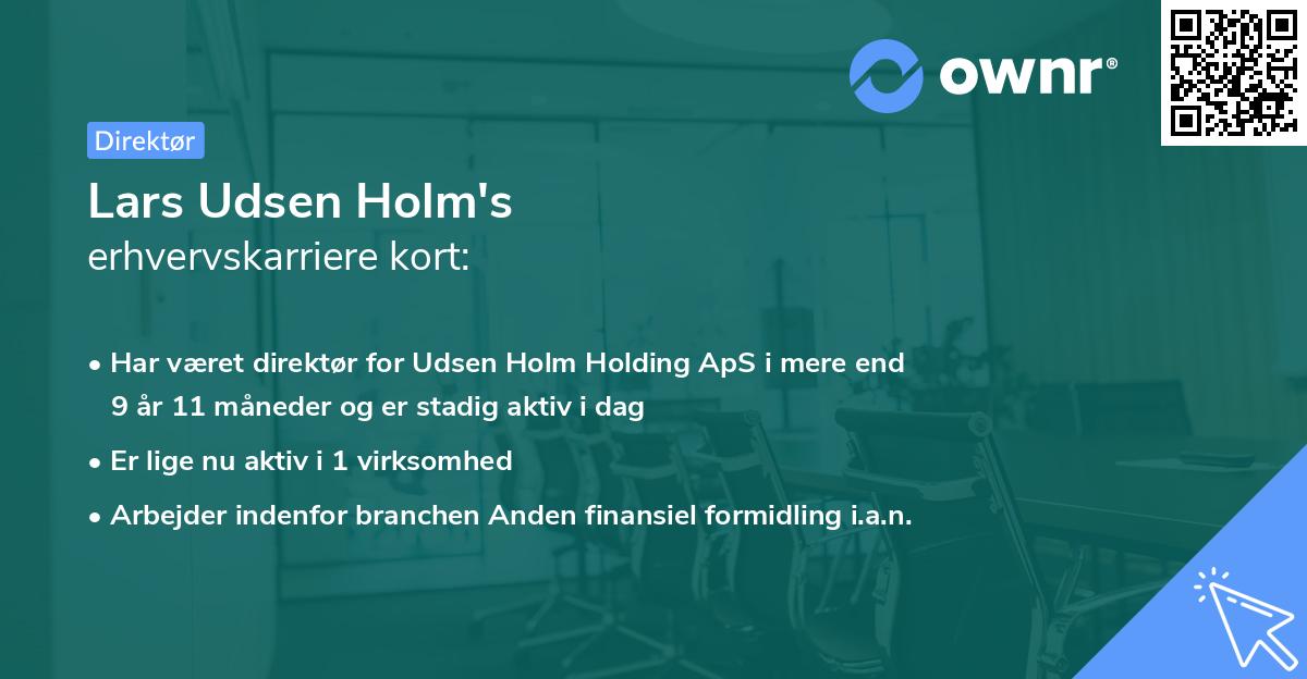Lars Udsen Holm's erhvervskarriere kort