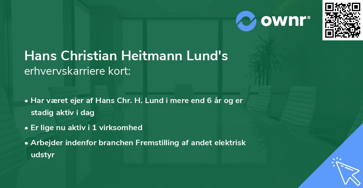 Hans Christian Heitmann Lund's erhvervskarriere kort