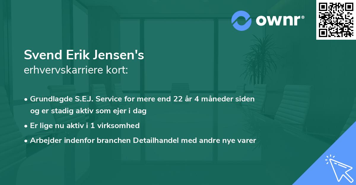 Svend Erik Jensen's erhvervskarriere kort