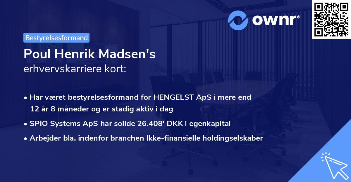 Poul Henrik Madsen's erhvervskarriere kort