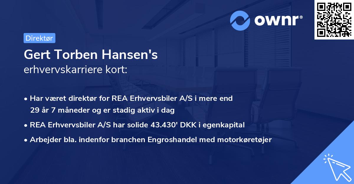 Gert Torben Hansen's erhvervskarriere kort