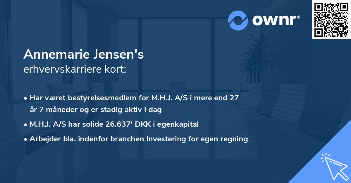 Annemarie Jensen's erhvervskarriere kort
